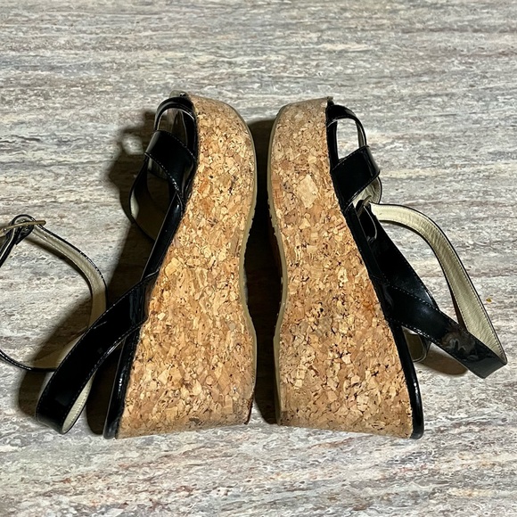 Jimmy Choo open toe strapped glossy wedge sandals - Picture 7 of 16